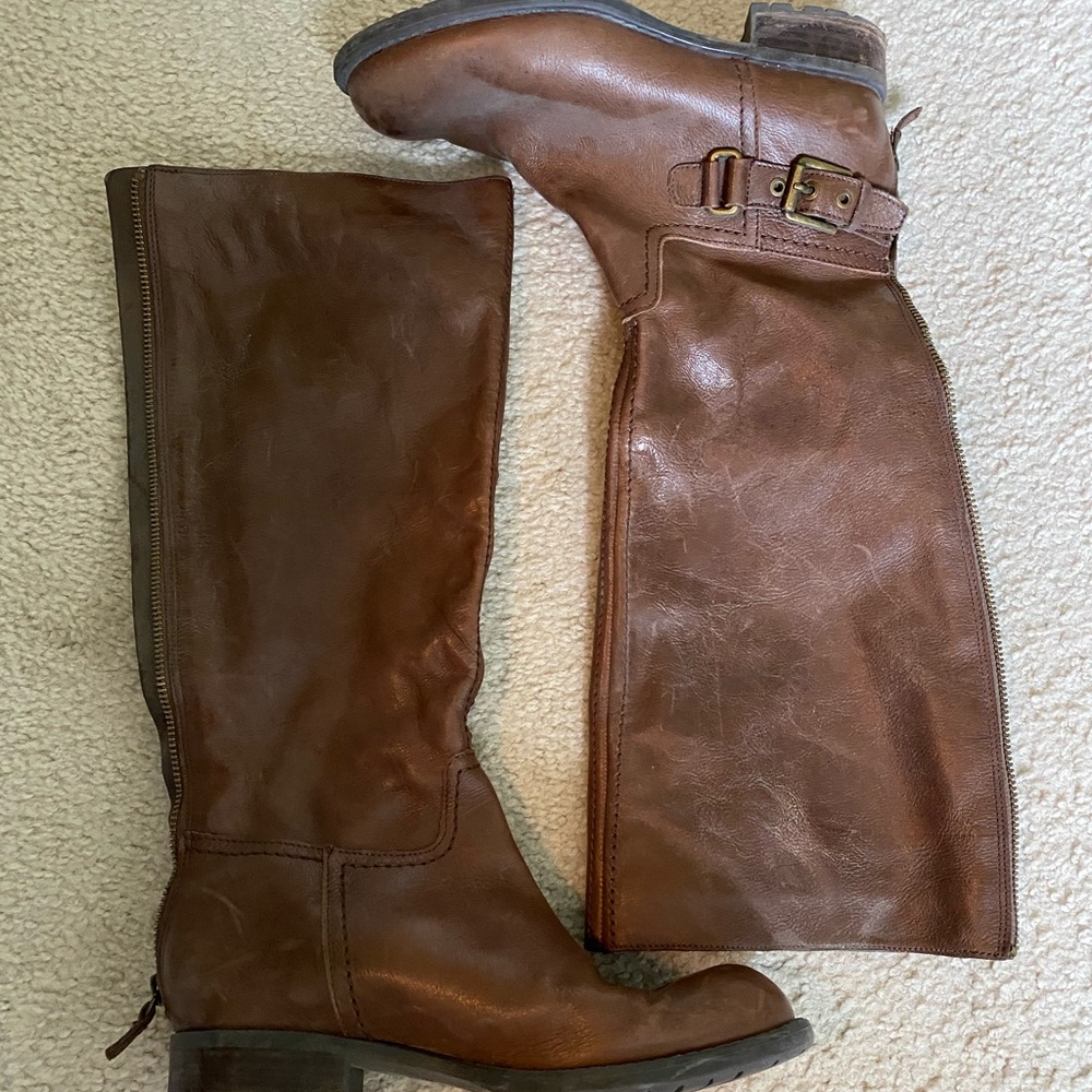 Brown tall boots
